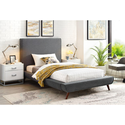 Clodean Linen Upholstered Platform Bed