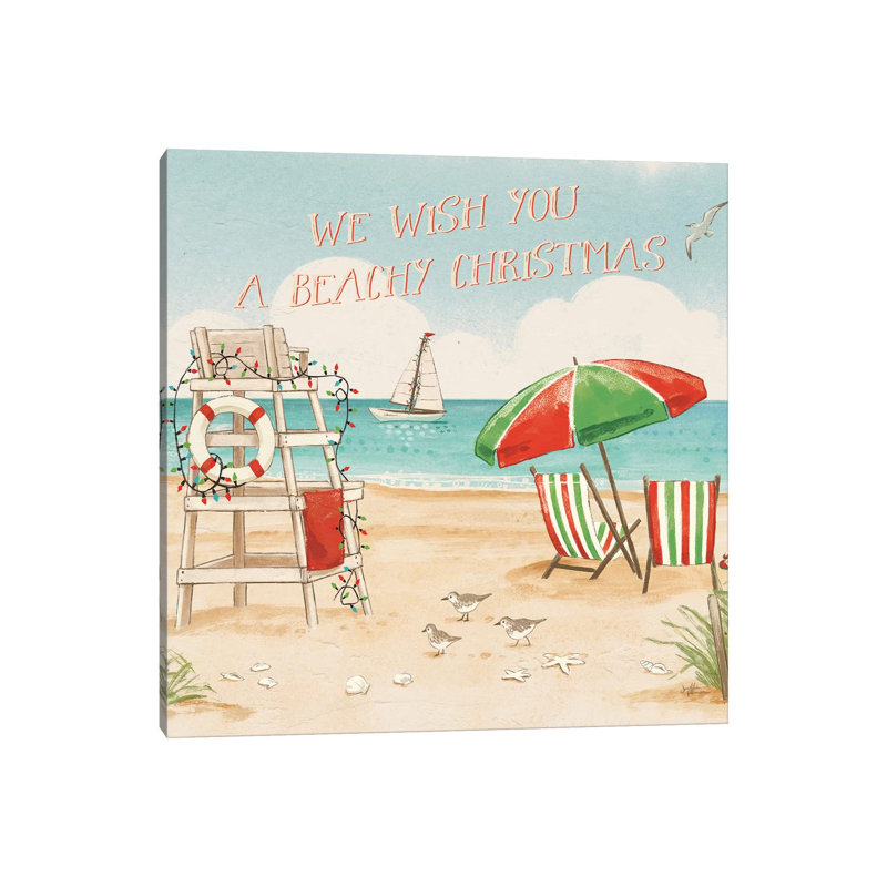 Beach Time I Christmas by Janelle Penner - Wrapped Canvas Painting, 45.72 cm H x 45.72 cm W x 3.175 cm D