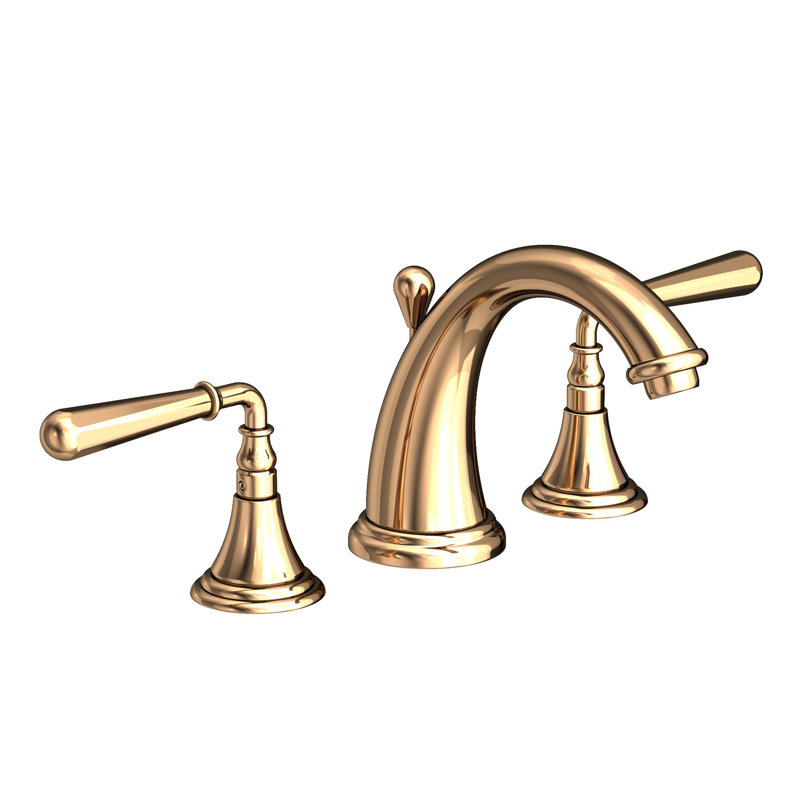 Bevelle Widespread Bathroom Faucet with Drain Assembly, French Gold