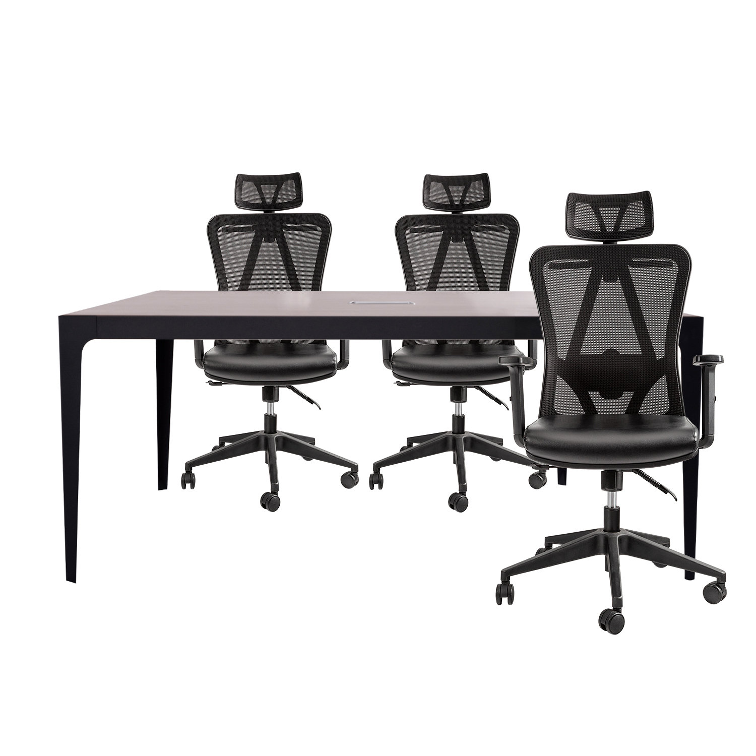 Inbox Zero Conference Meeting Table With Office Chairs For 6 Persons