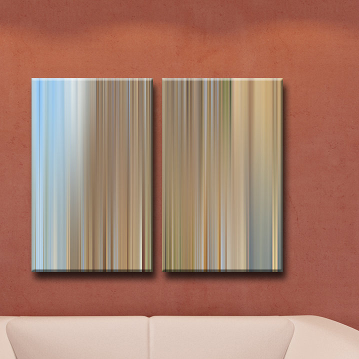 « blur stripes xxv », ensemble de 2 reproductions d’art sur toiles, H 16 po x l 24 po x P 1,5 po