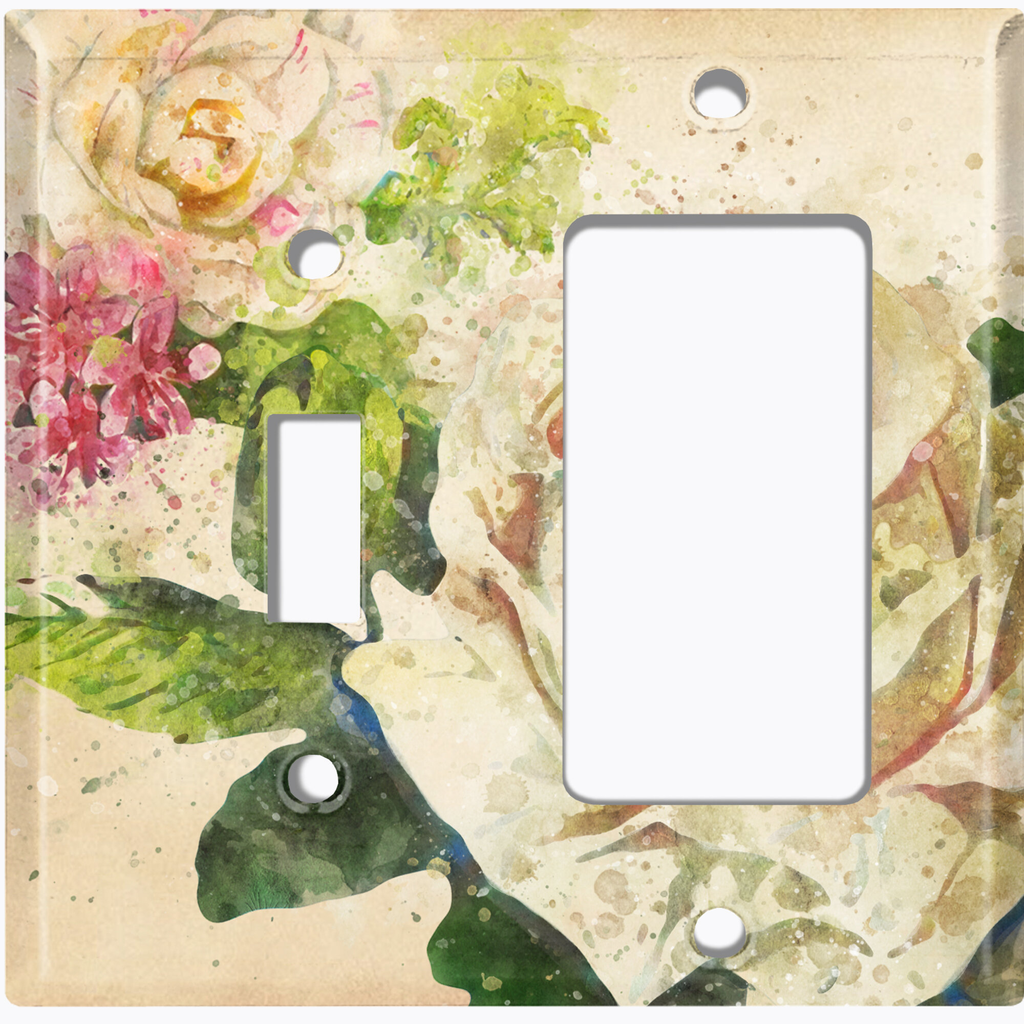 WorldAcc Patterned 2 - Gang Standard Combination Wall Plate | Wayfair