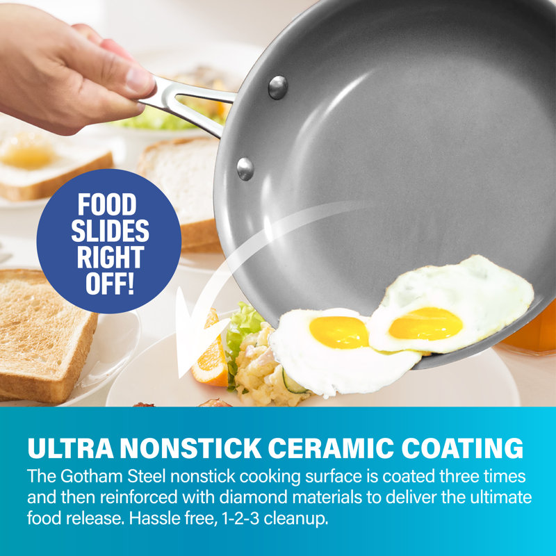 Aqua Blue Nonstick Ceramic Coated Aluminum Fry Pan Set