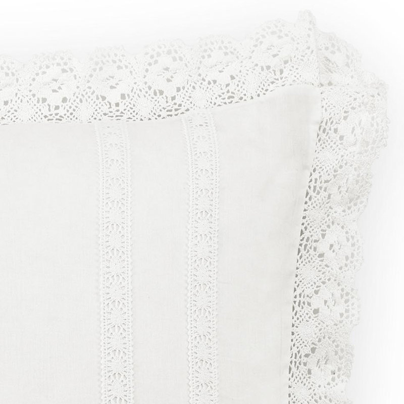 Laura Ashley Annabella White Crocheted European Sham
