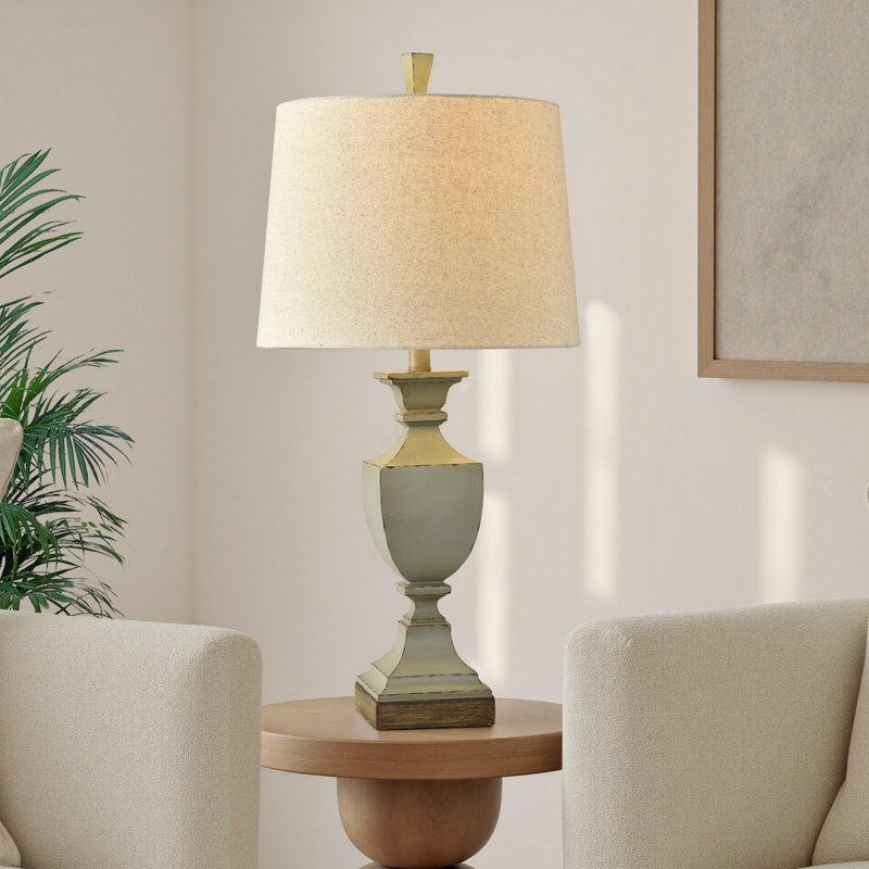 Avdullah Resin Table Lamp, Oldbury Faded Blue, 150W
