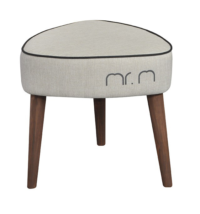 Solid + Manufactured Wood Accent Stool, Cream