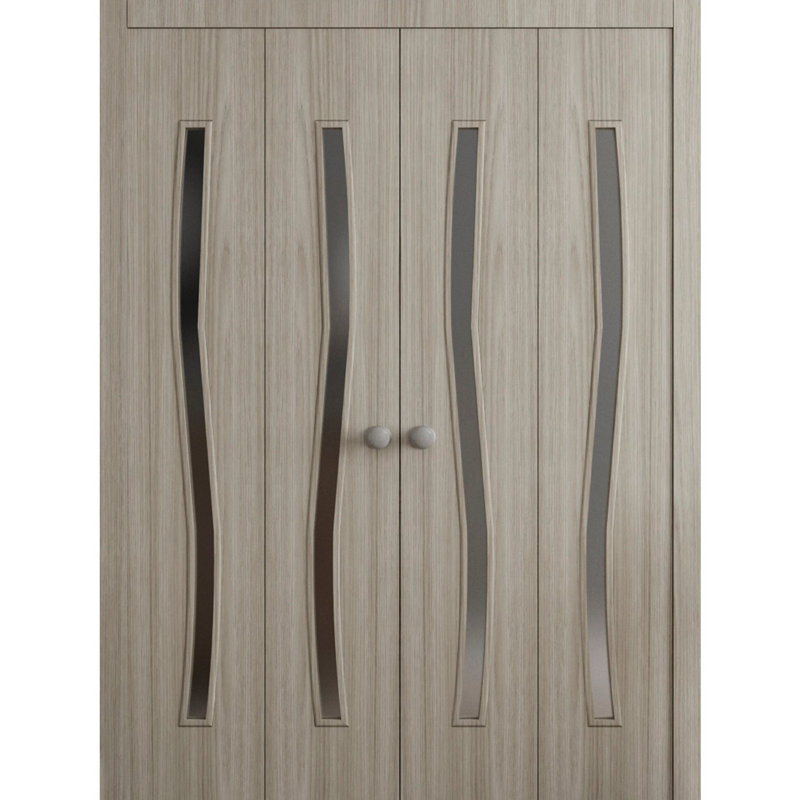 Portes coulissantes doubles pour garde-robe coulissante - ESSENTIEL 8002 - Ensemble de quincaillerie de moulures à moulures robustes - Portes de garde-robe en bois massif