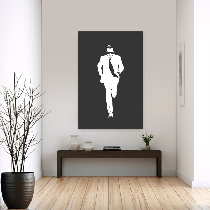 «Agent On The Run», art mural moderne énergique, H 60 po x l 40 po