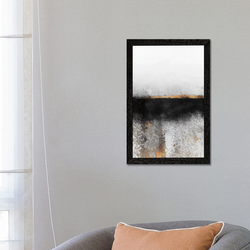 Soot And Gold - Print on Canvas, 66.04 cm H x 45.72 cm W, Black Floater Framed