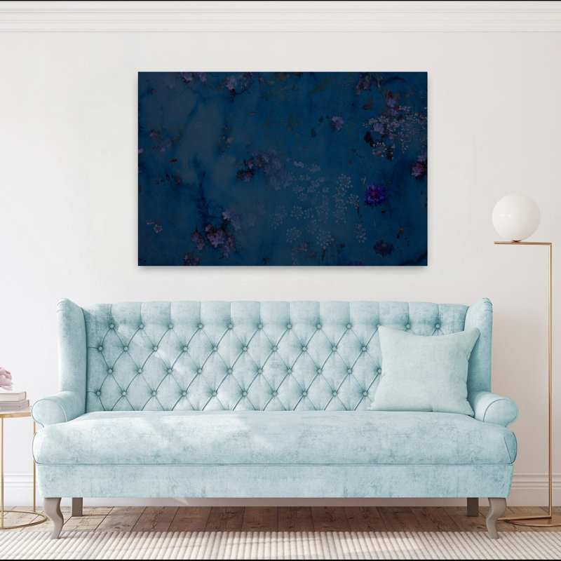 Art contemporain abstrait fleur éthérée rêveuse, H 40 po x l 60 po