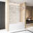 Single Sliding Shower Door Of American Design For Bathroom Usage, 56 - 60 "W X 60" H, 6Mm Clear Tempered Glass, Film Coating, Stainless Steel Square Tube Track And Ergonomic Handle In Brushed Nickel,