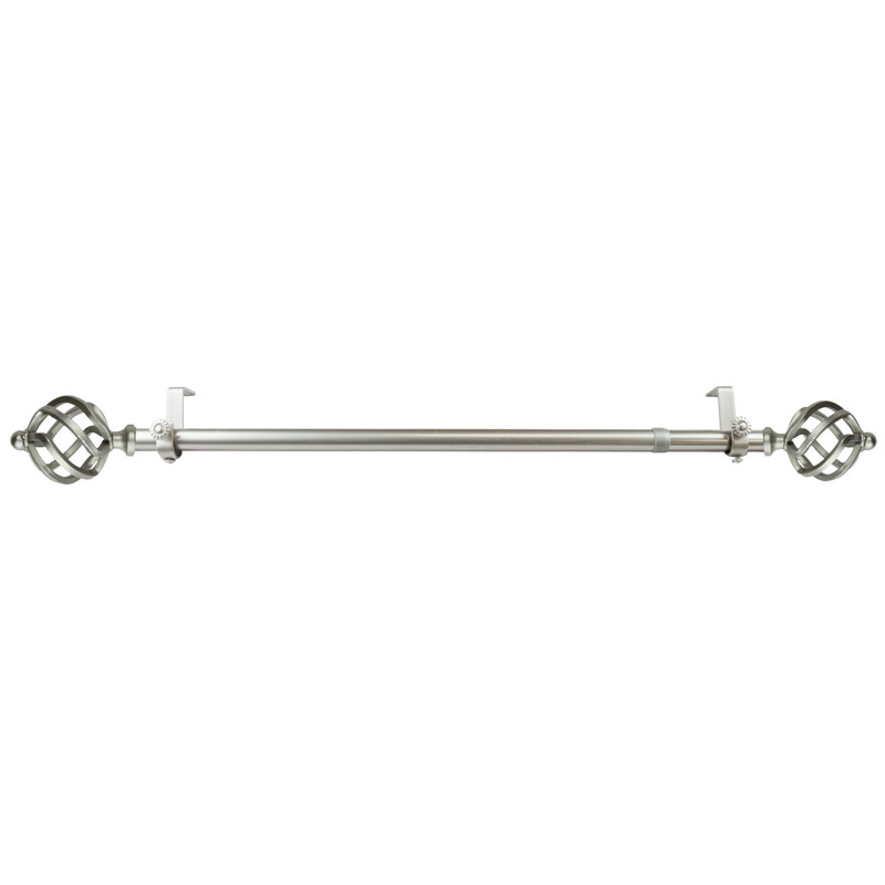 Tringle à rideaux simple réglable 0,81 po Serna, Nickel satiné, H 2,5 po x l 120 po x P 2,75 po