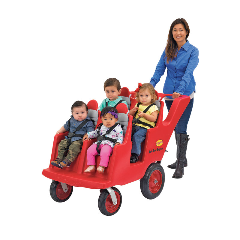 4 Passenger BYE BYE BUGGY Never Flat "Fat Tire" Red/Gray