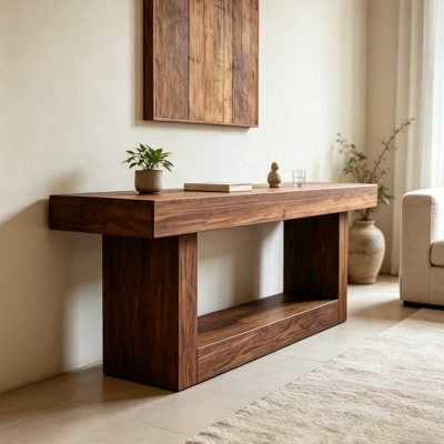 Nordic style minimalist pine console table
