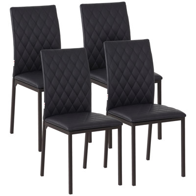 Kulsum 46cm H Tufted Upholstered Full Back Side Chair in Black