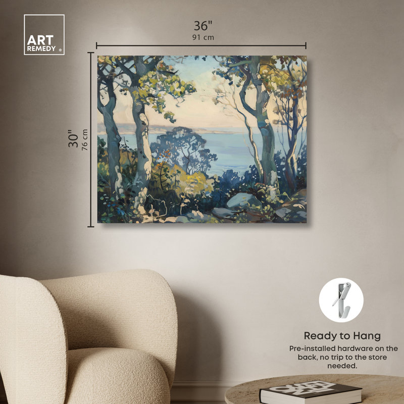 Forest On The Shoreline Farmhouse Wall Art by Art Remedy, Wrapped Canvas, 30" H x 36" W
