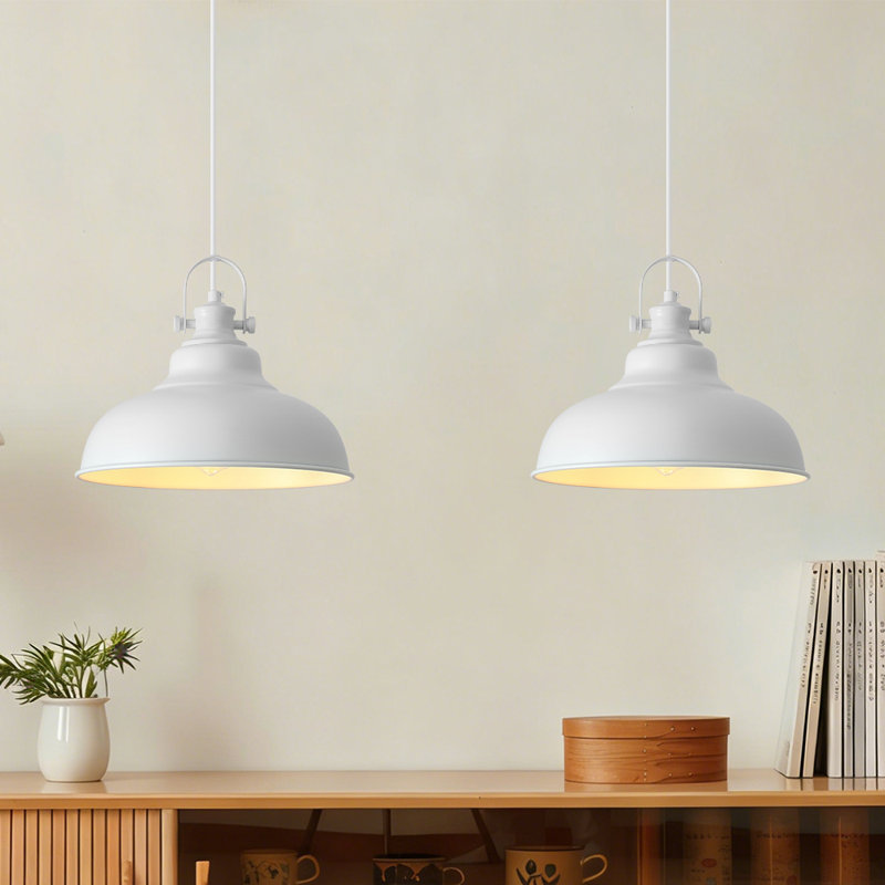 2 Pack Red Pendant Lights Kitchen Island Lighting, Farmhouse Pendant Light Fixtures, Island Pendant Light for Kitchen, Restaurants, Cafes