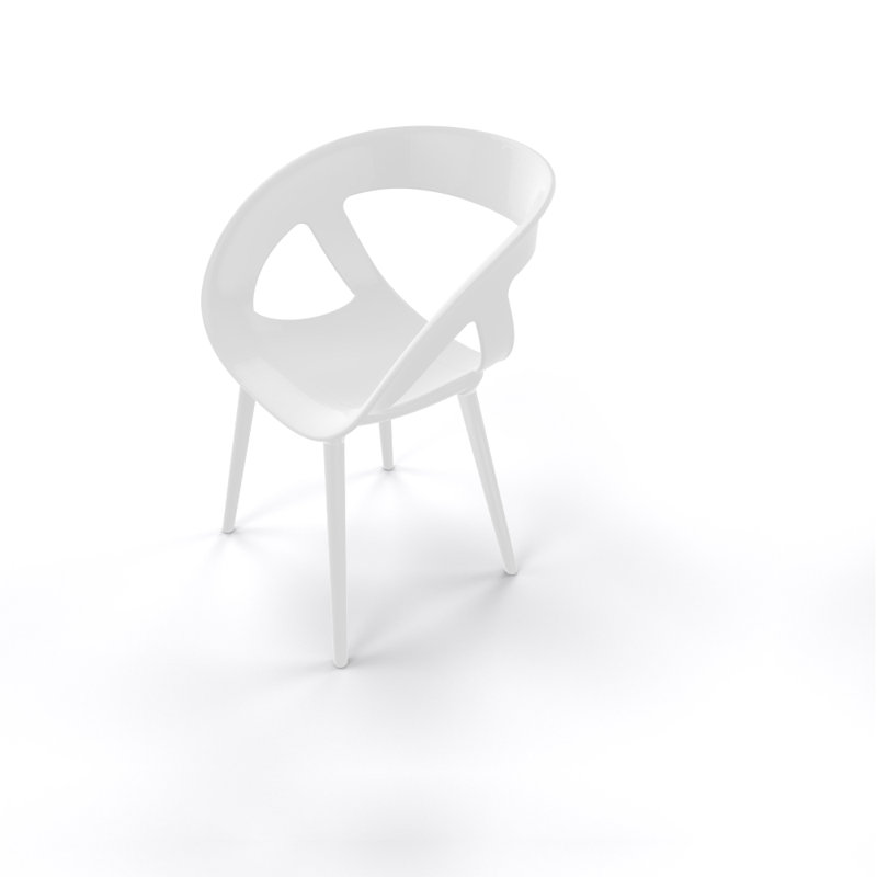Fauteuil de salle à manger Moema, Blanc