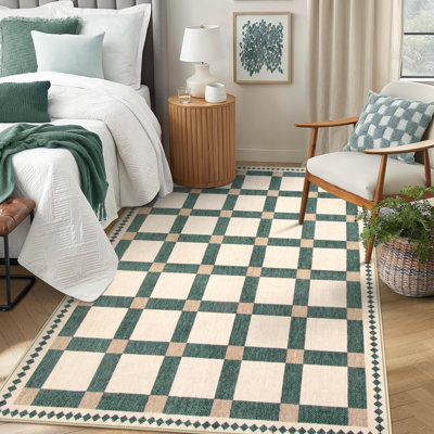 Tapis à motifs géométriques modernes et résistants aux taches Vilena