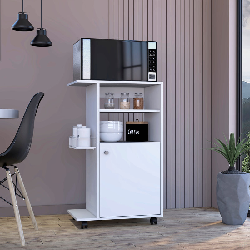 Chariot de cuisine à pince, armoire à une porte, quatre roulettes