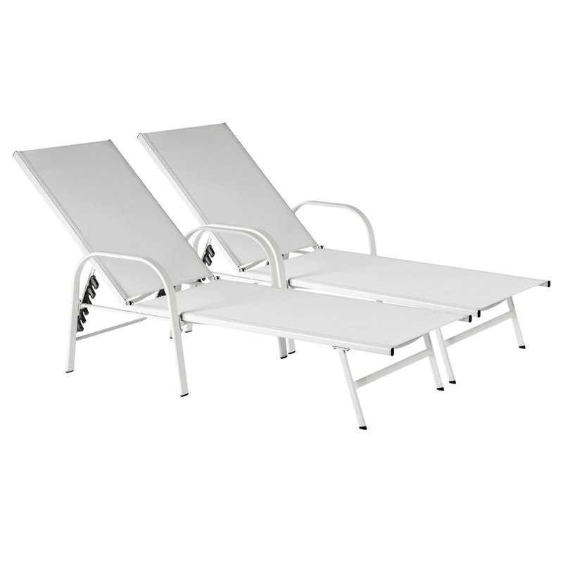 190cm Long Reclining Single Chaise, White