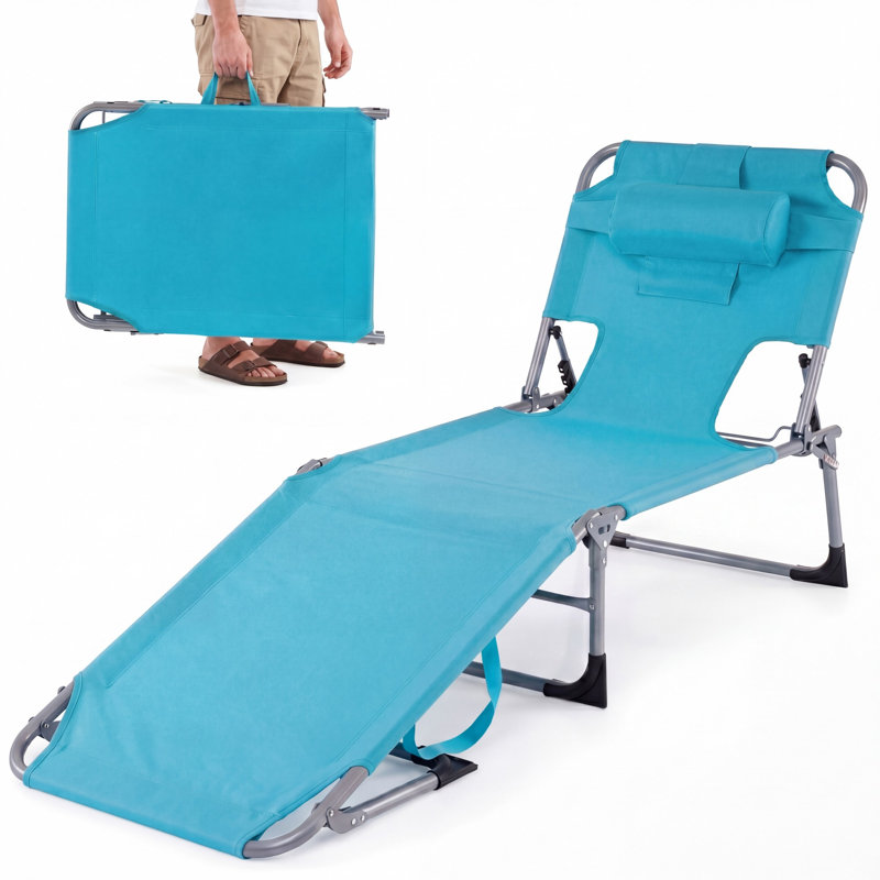 Ensemble de 2 chaises longues de plage Arlmont & Co., Turquoise, 1