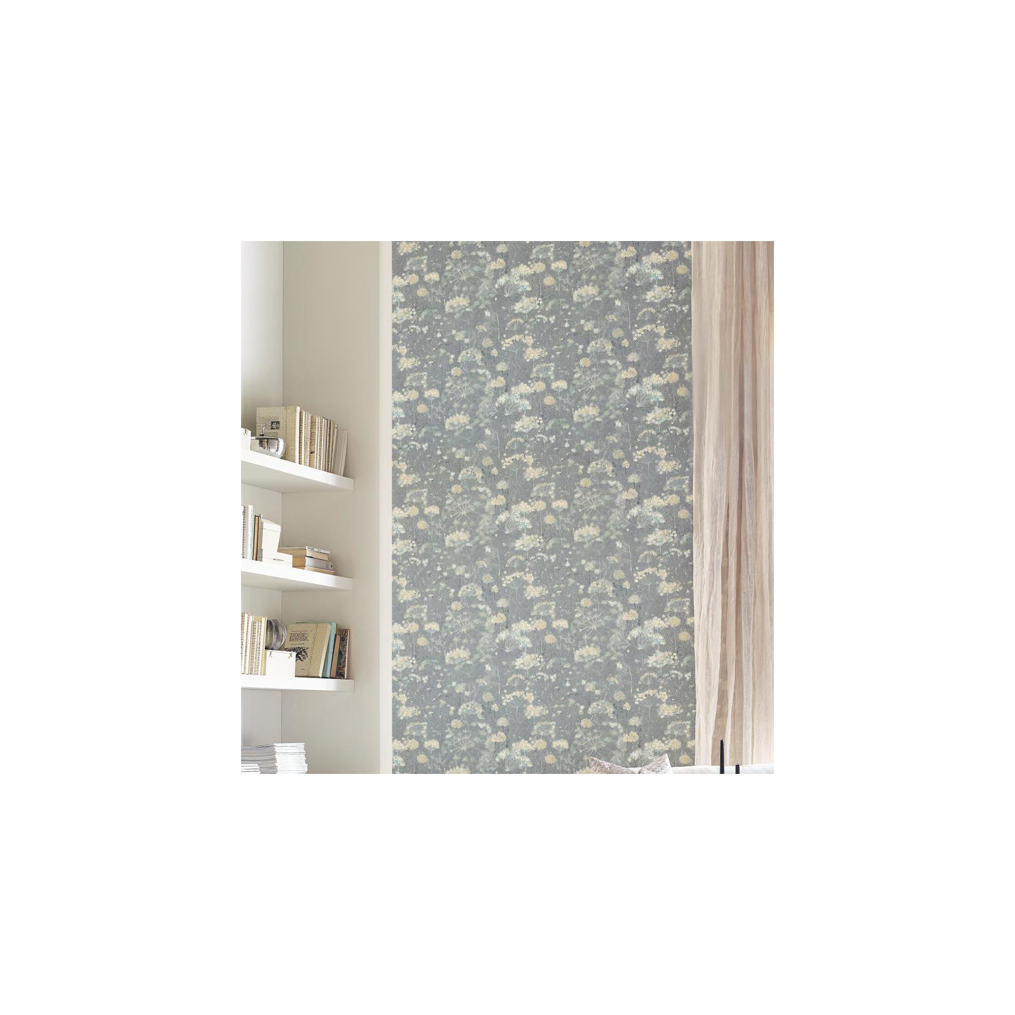 Floral Wallpaper, Gray