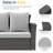 67.7" All-Weather Wicker 3-Seat Patio Sofa With Thick Gray Cushions -1462381682