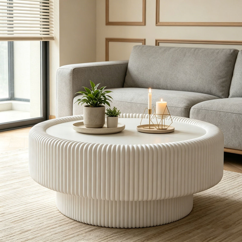 Table basse 31,5 po, Blanc