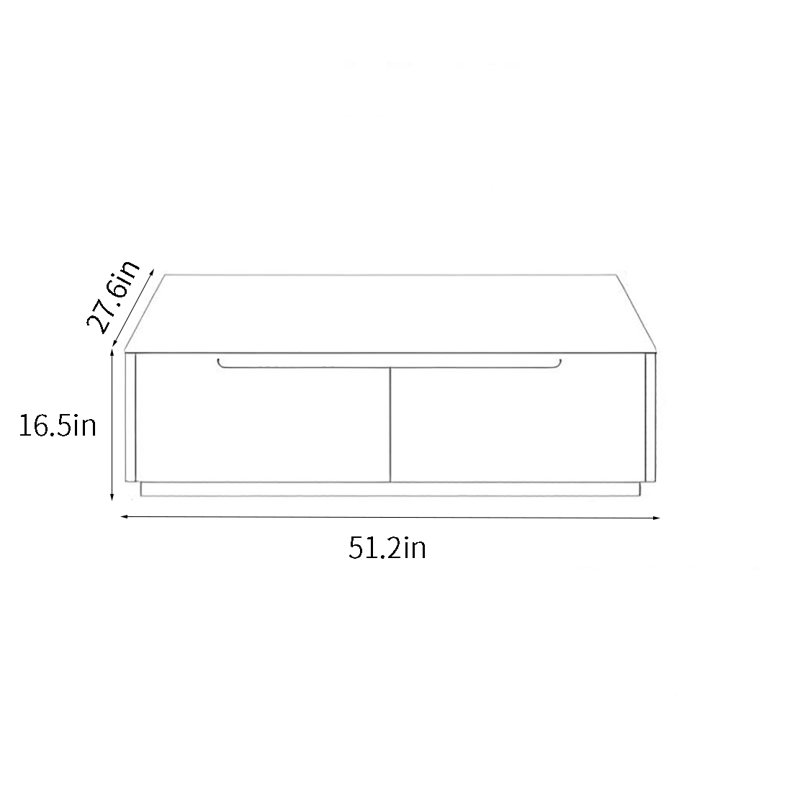 Table basse Modern, H 16,5 po x L 51,2 po x l 27,6 po