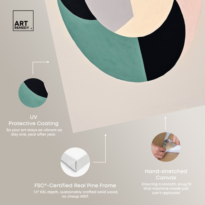 Cubist Style Jade Ring Abstract Shapes Wrapped Canvas Wall Art