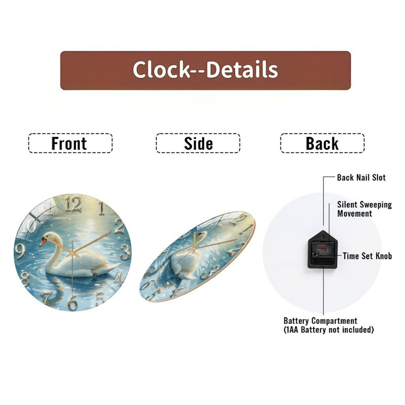 Horloge murale élégante Swan
