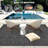 Reversible & Collapsible Outdoor Plastic Area Rug - Modern Abstract Low-Pile Carpet, Mark Resistant, Easy Clean for Patio, Camping, Picnic, RV-477737553-477737567