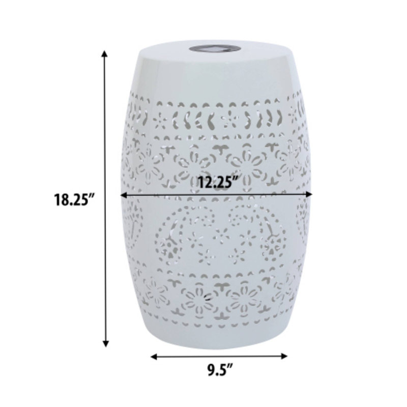 Solar Side Table, Perfect For Porch Yard Outdoor Spaces, White