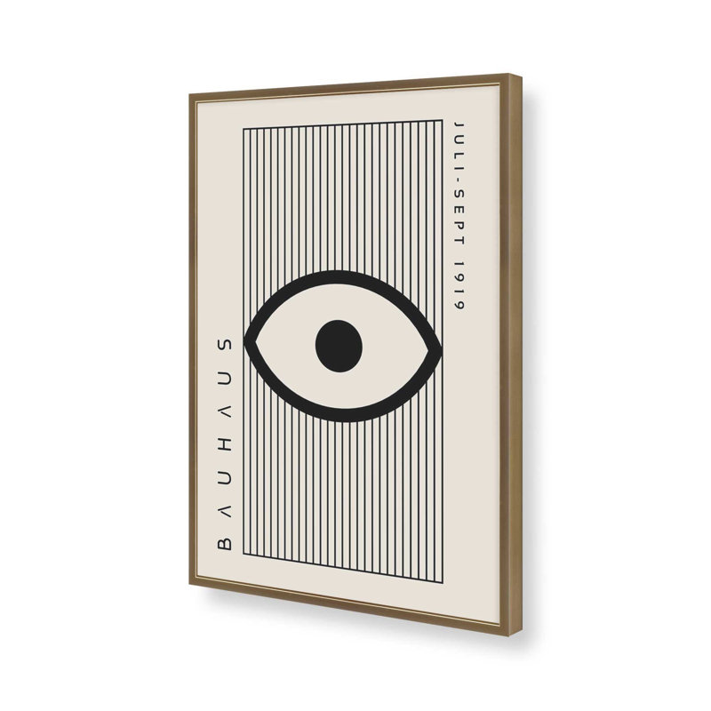 Imprimé géométrique Bauhaus, H 17,25 po x l 13,25 po, Or brossé