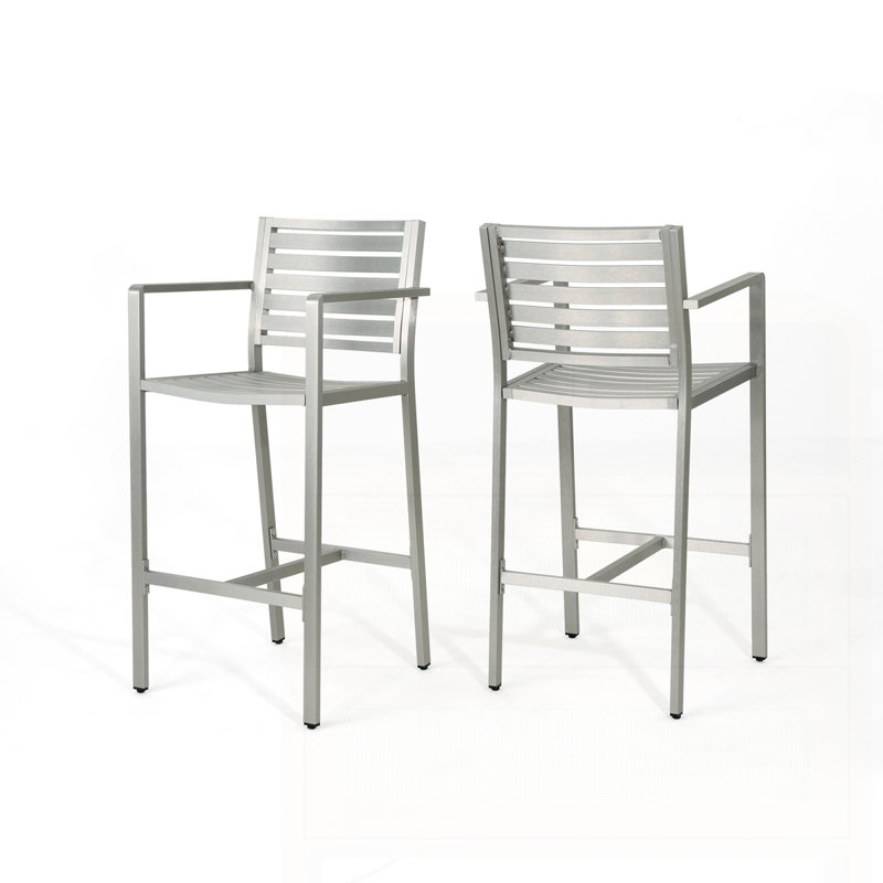 Ensemble de 2 tabourets 29,50 "avec cadre en aluminium antirouille