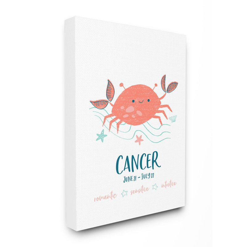 «Marlinton Fun Modern Zodiac Cancer Crab», art encadré, H 30 po x l 24 po x 1,5 po, Toile