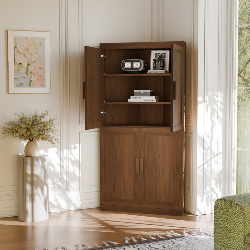 Armoire de rangement décorative H 62 po x l 31 po avec tablettes réglables, buffets d'angle et armoire de rangement pour salon