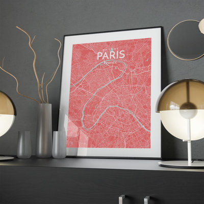 Paris City Map In Maritime - No Frame Print