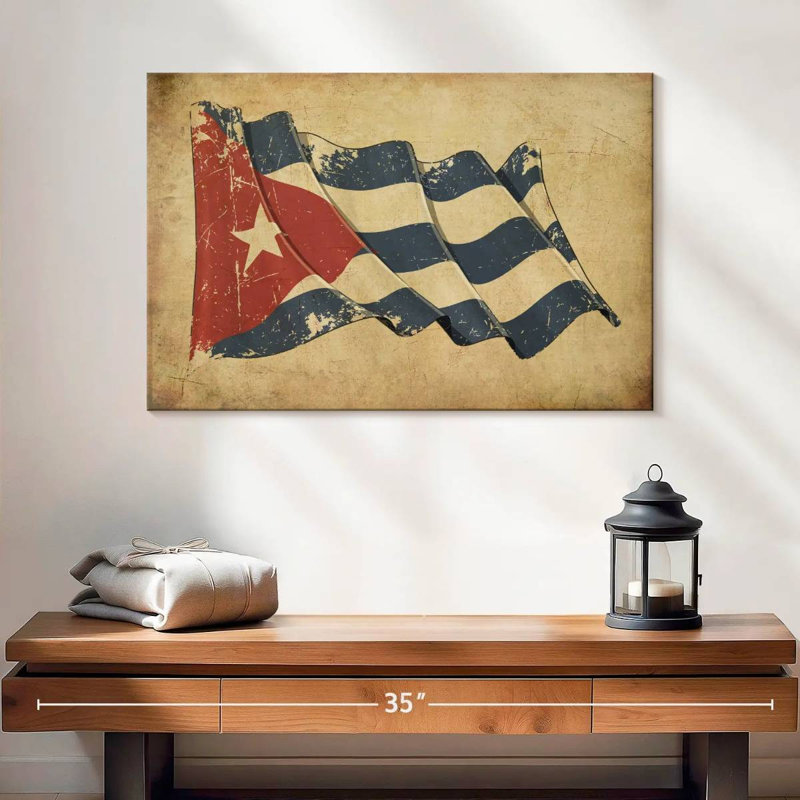 Drapeau cubain Borges, H 16 po x l 24 po