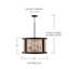 Luminaire suspendu noir l 22 po x H 13 po fabriqué en bois de manguier et en rotin fabriqués à la main