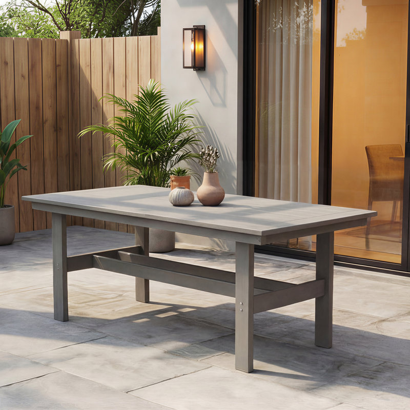 Table de salle à manger pour 6 personnes en PEHD - toutes saisons (pas de chaises), Gris