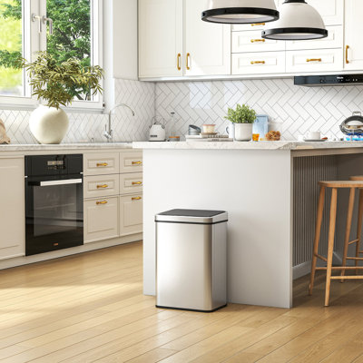10.6 Gallon Automatic Garbage Can, Touchless Trash Can, Silver