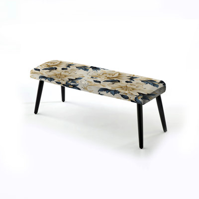 Motif contemporain Victorian IV - banc rembourré floral noir