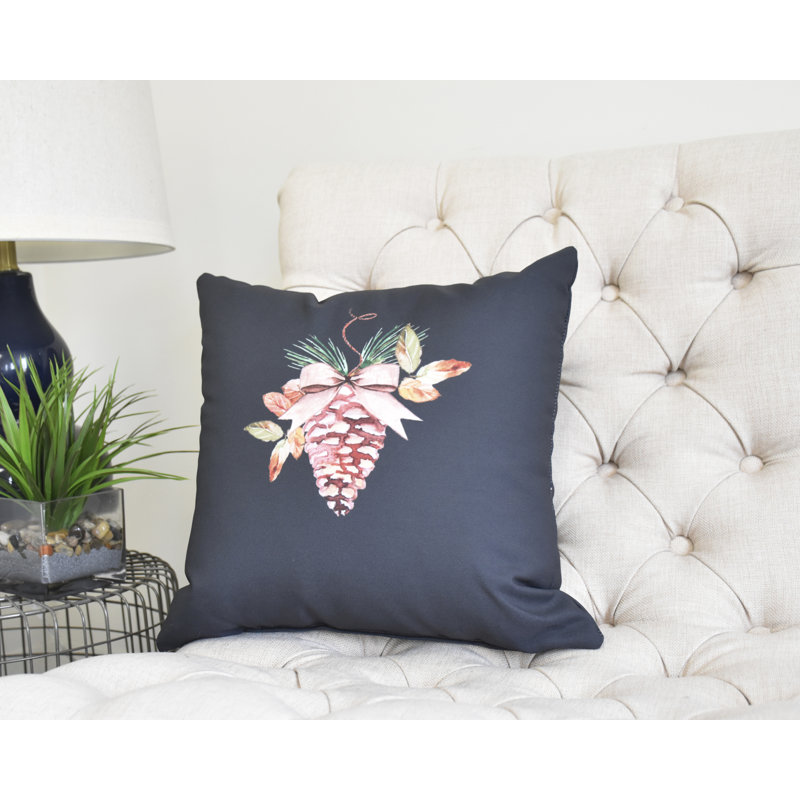Housse et insert de coussin décoratif Winter Station, Noir, 16 po x 16 po