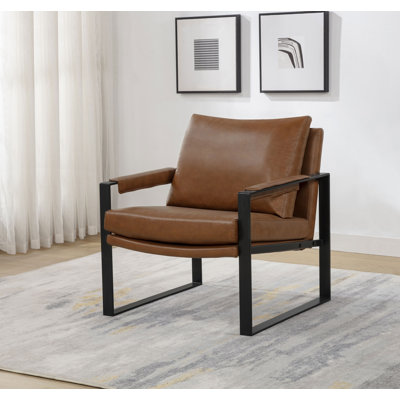 Fauteuil d'appoint contemporain l 27,90 po, brun