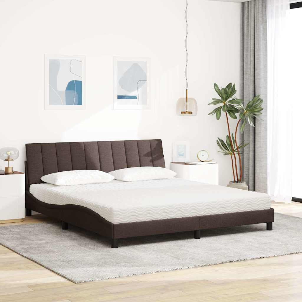 Vidaxl Bett Mit Matratze Taupe 140X200 Cm Stoff