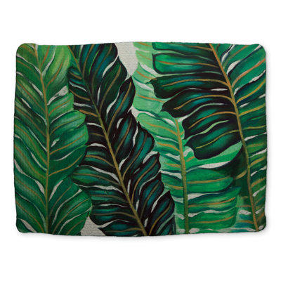 Botanical Green Braided Placemat | Exotic Plant Leaf Decor