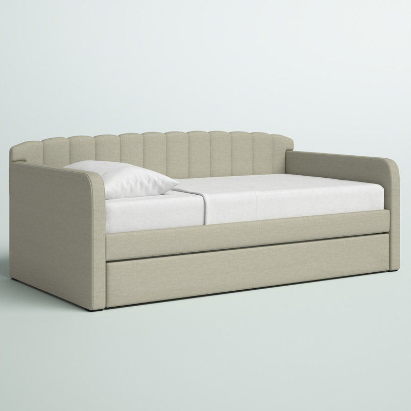 Lit de jour simple avec couchette Chandel, Beige