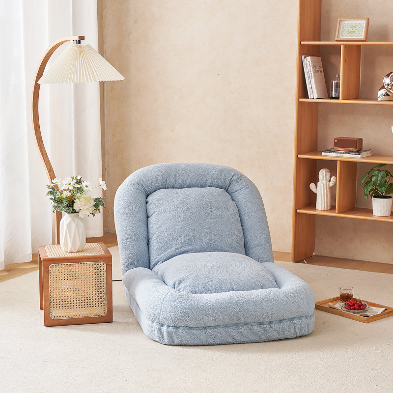 Canapé paresseux polyvalent pliable avec positions réglables pour la détente, H 30 po x l 35,8 po x P 42,5 po, Bleu